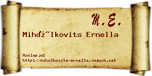 Mihálkovits Ernella névjegykártya